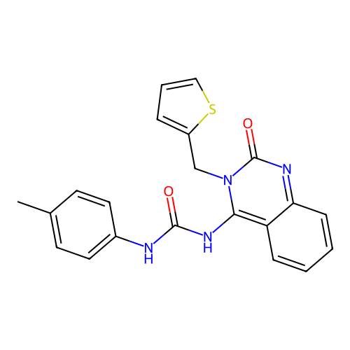 1-(4-Methylphenyl)-3-[2-oxo-3-(thiophen-2-ylmethyl)quinazolin-4-yl]urea structure