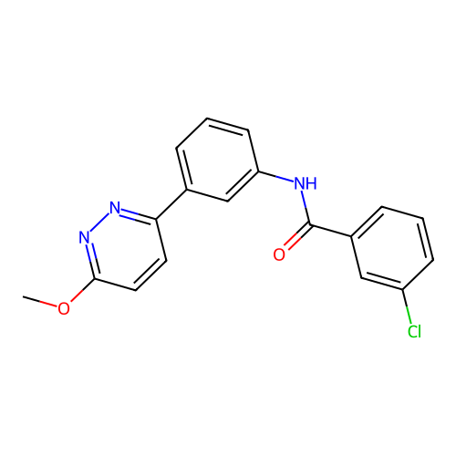 3-chloro-N-[3-(6-methoxypyridazin-3-yl)phenyl]benzamide structure