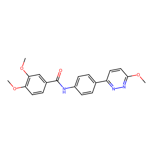 3,4-dimethoxy-N-[4-(6-methoxypyridazin-3-yl)phenyl]benzamide structure