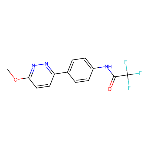 2,2,2-trifluoro-N-[4-(6-methoxypyridazin-3-yl)phenyl]acetamide structure