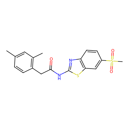 2-(2,4-dimethylphenyl)-N-(6-(methylsulfonyl)benzo[d]thiazol-2-yl)acetamide structure