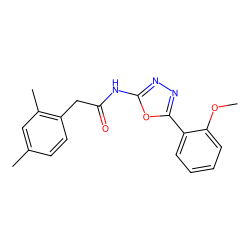 2-(2,4-dimethylphenyl)-N-[5-(2-methoxyphenyl)-1,3,4-oxadiazol-2-yl]acetamide structure