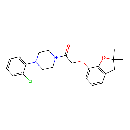 1-[4-(2-chlorophenyl)piperazin-1-yl]-2-[(2,2-dimethyl-2,3-dihydro-1-benzofuran-7-yl)oxy]ethan-1-one structure
