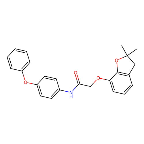 2-((2,2-dimethyl-2,3-dihydrobenzofuran-7-yl)oxy)-N-(4-phenoxyphenyl)acetamide structure