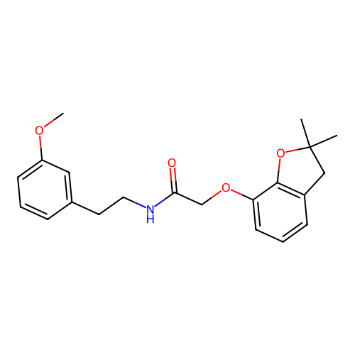 2-((2,2-dimethyl-2,3-dihydrobenzofuran-7-yl)oxy)-N-(3-methoxyphenethyl)acetamide structure