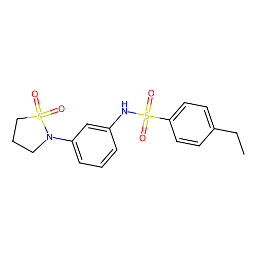 N-(3-(1,1-dioxidoisothiazolidin-2-yl)phenyl)-4-ethylbenzenesulfonamide structure