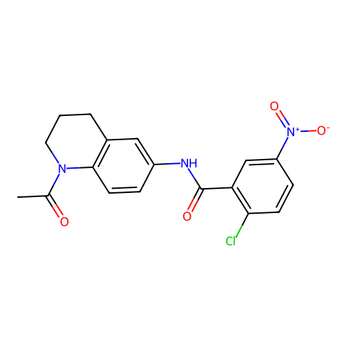 N-(1-acetyl-1,2,3,4-tetrahydroquinolin-6-yl)-2-chloro-5-nitrobenzamide structure