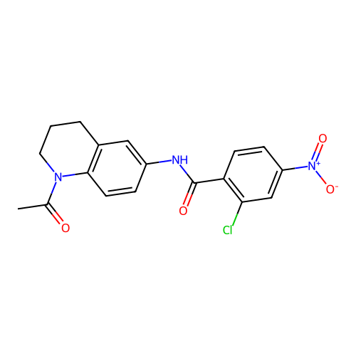 N-(1-acetyl-1,2,3,4-tetrahydroquinolin-6-yl)-2-chloro-4-nitrobenzamide structure
