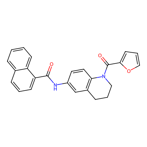 N-[1-(furan-2-carbonyl)-3,4-dihydro-2H-quinolin-6-yl]naphthalene-1-carboxamide structure