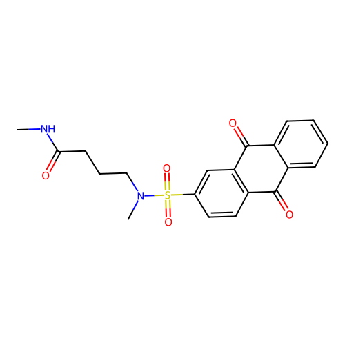 4-[(9,10-dioxoanthracen-2-yl)sulfonyl-methylamino]-N-methylbutanamide structure