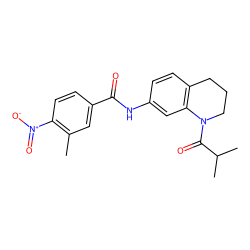 N-(1-isobutyryl-1,2,3,4-tetrahydroquinolin-7-yl)-3-methyl-4-nitrobenzamide structure