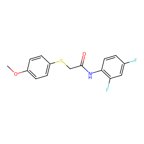 N-(2,4-difluorophenyl)-2-((4-methoxyphenyl)thio)acetamide structure