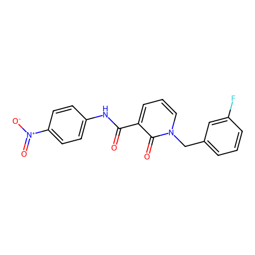 1-(3-fluorobenzyl)-N-(4-nitrophenyl)-2-oxo-1,2-dihydropyridine-3-carboxamide structure