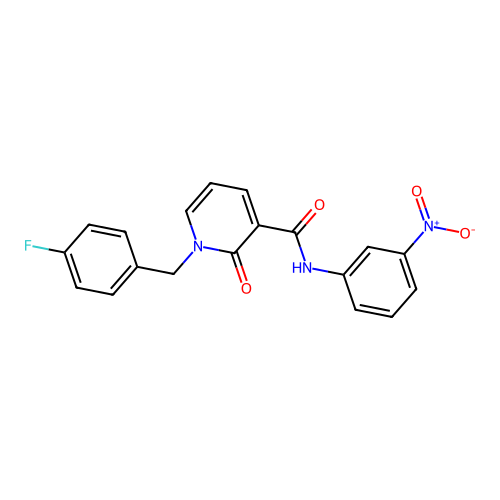 1-(4-fluorobenzyl)-N-(3-nitrophenyl)-2-oxo-1,2-dihydropyridine-3-carboxamide structure