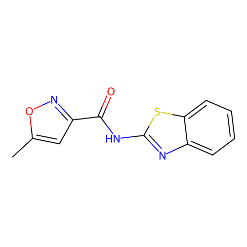 N-(1,3-benzothiazol-2-yl)-5-methyl-1,2-oxazole-3-carboxamide structure