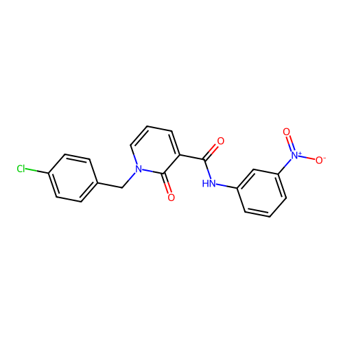 1-(4-chlorobenzyl)-N-(3-nitrophenyl)-2-oxo-1,2-dihydropyridine-3-carboxamide structure