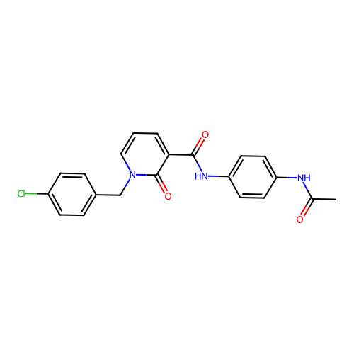 N-(4-acetamidophenyl)-1-(4-chlorobenzyl)-2-oxo-1,2-dihydropyridine-3-carboxamide structure