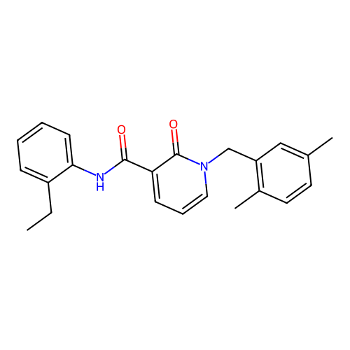 1-(2,5-dimethylbenzyl)-N-(2-ethylphenyl)-2-oxo-1,2-dihydropyridine-3-carboxamide structure