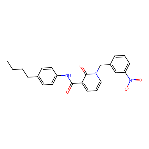 N-(4-butylphenyl)-1-(3-nitrobenzyl)-2-oxo-1,2-dihydropyridine-3-carboxamide structure