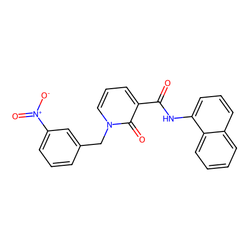 N-(naphthalen-1-yl)-1-(3-nitrobenzyl)-2-oxo-1,2-dihydropyridine-3-carboxamide structure