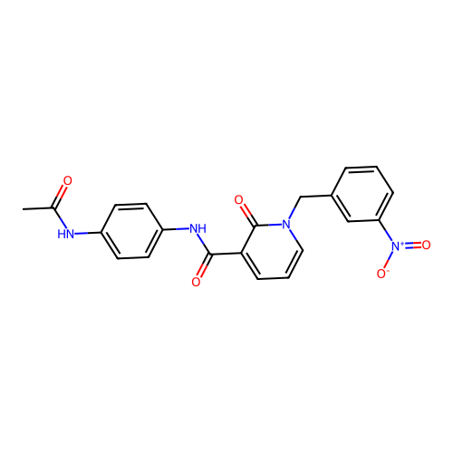 N-(4-acetamidophenyl)-1-(3-nitrobenzyl)-2-oxo-1,2-dihydropyridine-3-carboxamide structure