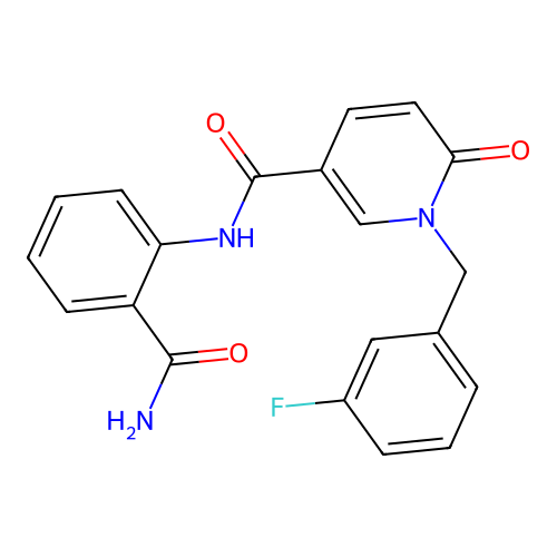 N-(2-carbamoylphenyl)-1-[(3-fluorophenyl)methyl]-6-oxopyridine-3-carboxamide structure