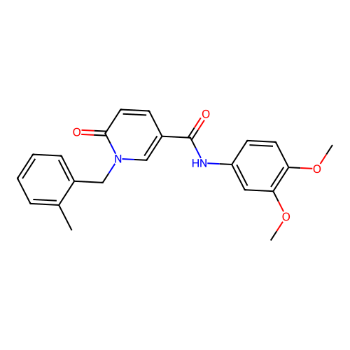 N-(3,4-dimethoxyphenyl)-1-[(2-methylphenyl)methyl]-6-oxopyridine-3-carboxamide structure