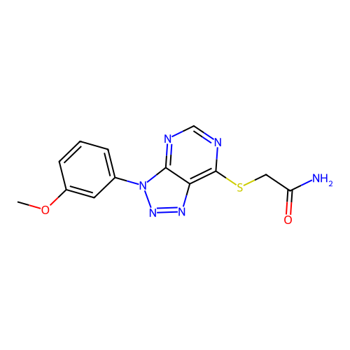 2-((3-(3-methoxyphenyl)-3H-[1,2,3]triazolo[4,5-d]pyrimidin-7-yl)thio)acetamide structure