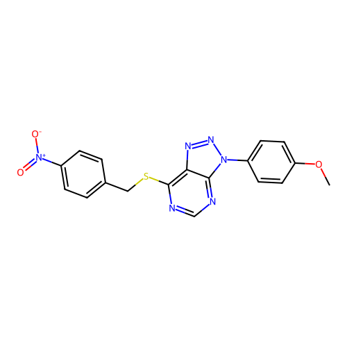 3-(4-methoxyphenyl)-7-((4-nitrobenzyl)thio)-3H-[1,2,3]triazolo[4,5-d]pyrimidine structure