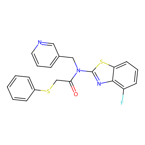 N-(4-fluorobenzo[d]thiazol-2-yl)-2-(phenylthio)-N-(pyridin-3-ylmethyl)acetamide structure