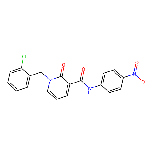 1-(2-chlorobenzyl)-N-(4-nitrophenyl)-2-oxo-1,2-dihydropyridine-3-carboxamide structure