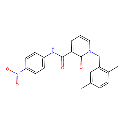 1-(2,5-dimethylbenzyl)-N-(4-nitrophenyl)-2-oxo-1,2-dihydropyridine-3-carboxamide structure