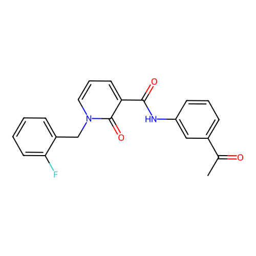 N-(3-acetylphenyl)-1-(2-fluorobenzyl)-2-oxo-1,2-dihydropyridine-3-carboxamide structure