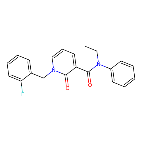 N-ethyl-1-(2-fluorobenzyl)-2-oxo-N-phenyl-1,2-dihydropyridine-3-carboxamide structure