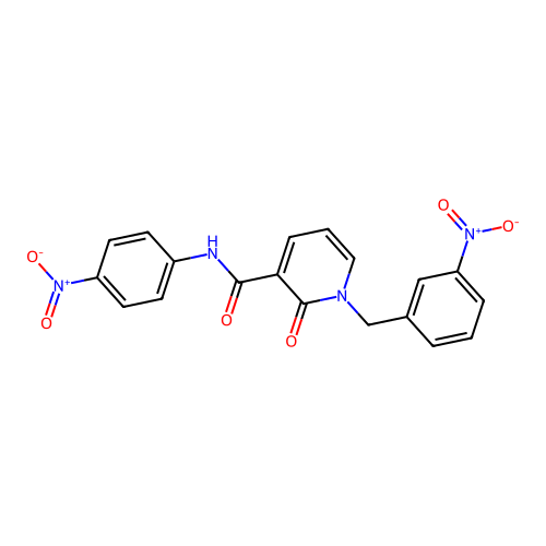 1-(3-nitrobenzyl)-N-(4-nitrophenyl)-2-oxo-1,2-dihydropyridine-3-carboxamide structure