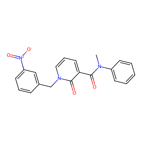 N-methyl-1-(3-nitrobenzyl)-2-oxo-N-phenyl-1,2-dihydropyridine-3-carboxamide structure