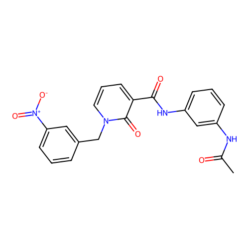 N-(3-acetamidophenyl)-1-(3-nitrobenzyl)-2-oxo-1,2-dihydropyridine-3-carboxamide structure