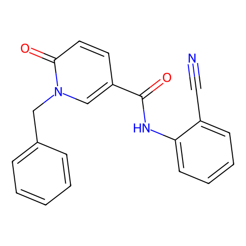 1-benzyl-N-(2-cyanophenyl)-6-oxo-1,6-dihydropyridine-3-carboxamide structure