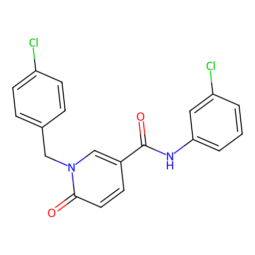 N-(3-chlorophenyl)-1-[(4-chlorophenyl)methyl]-6-oxopyridine-3-carboxamide structure