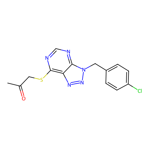 1-[3-[(4-Chlorophenyl)methyl]triazolo[4,5-d]pyrimidin-7-yl]sulfanylpropan-2-one structure