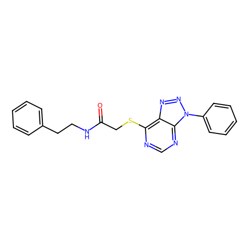 N-phenethyl-2-((3-phenyl-3H-[1,2,3]triazolo[4,5-d]pyrimidin-7-yl)thio)acetamide structure