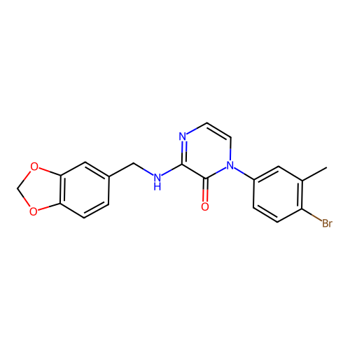 3-(1,3-Benzodioxol-5-ylmethylamino)-1-(4-bromo-3-methylphenyl)pyrazin-2-one structure