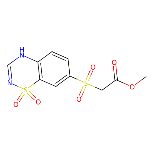 methyl 2-((1,1-dioxido-2H-benzo[e][1,2,4]thiadiazin-7-yl)sulfonyl)acetate structure