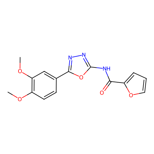 N-[5-(3,4-dimethoxyphenyl)-1,3,4-oxadiazol-2-yl]furan-2-carboxamide structure