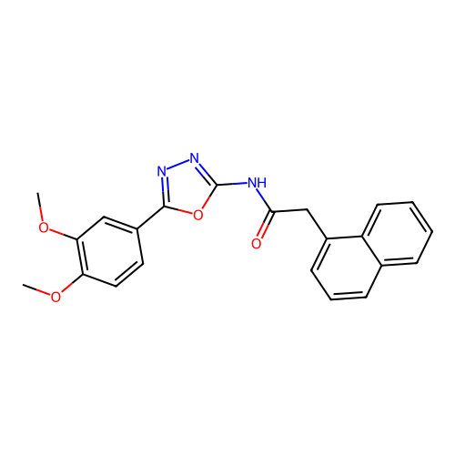 N-[5-(3,4-dimethoxyphenyl)-1,3,4-oxadiazol-2-yl]-2-(naphthalen-1-yl)acetamide structure