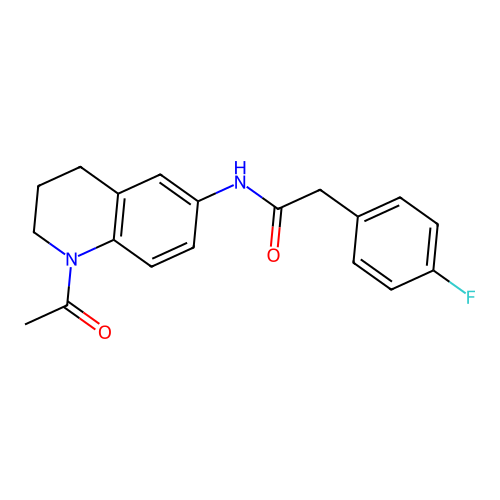 N-(1-acetyl-1,2,3,4-tetrahydroquinolin-6-yl)-2-(4-fluorophenyl)acetamide structure
