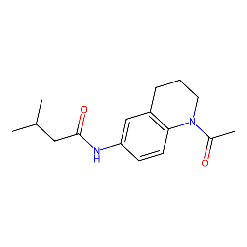 N-(1-acetyl-1,2,3,4-tetrahydroquinolin-6-yl)-3-methylbutanamide structure