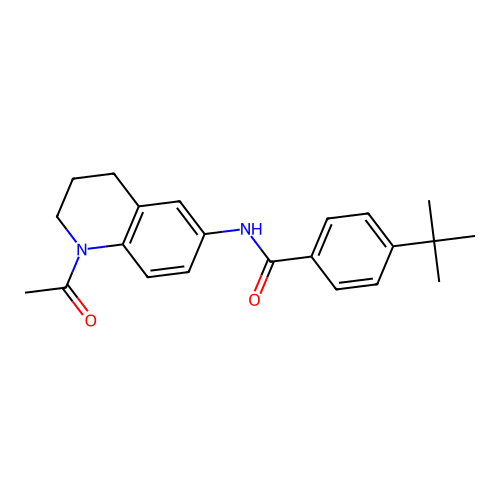 N-(1-acetyl-3,4-dihydro-2H-quinolin-6-yl)-4-tert-butylbenzamide structure