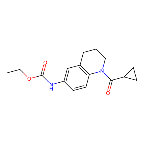 Ethyl (1-(cyclopropanecarbonyl)-1,2,3,4-tetrahydroquinolin-6-yl)carbamate structure