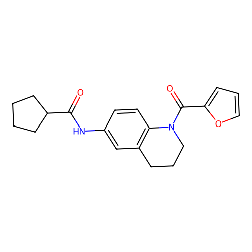 N-[1-(furan-2-carbonyl)-1,2,3,4-tetrahydroquinolin-6-yl]cyclopentanecarboxamide structure